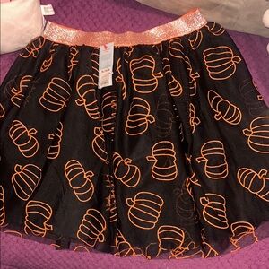 Cat & Jack New Black and Orange Pumpkin Skirt tulle 14/16 XL